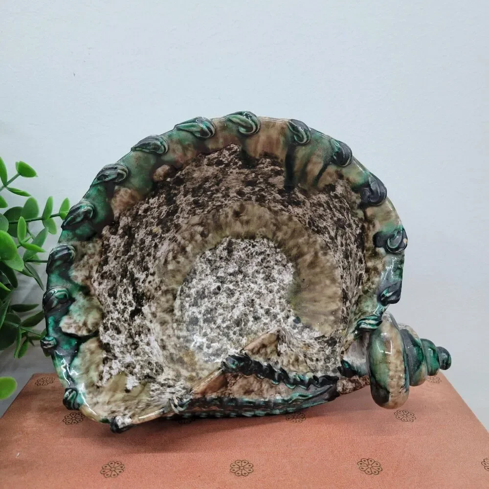 MCM Drip Glaze Italian Pottery Sea Shell Bowl Trinket Dish